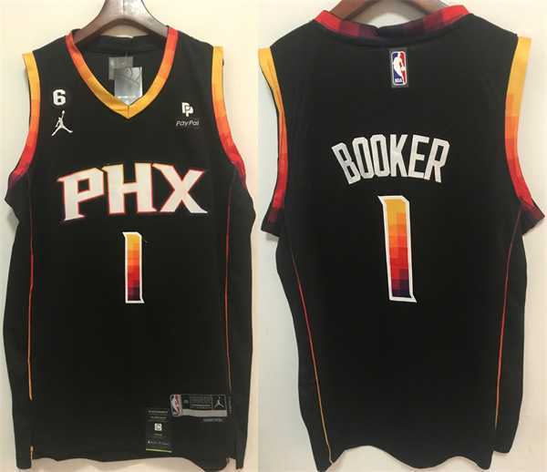Men%27s Phoenix Suns #1 Devin Booker Black Stitched Basketball Jersey->memphis grizzlies->NBA Jersey